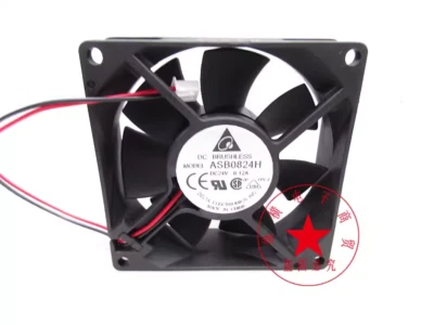 1PC Delta ASB0824H 8025 24V 0.12A 8CM 2-wire ultra quiet chassis inverter fan - Image 1 of 4