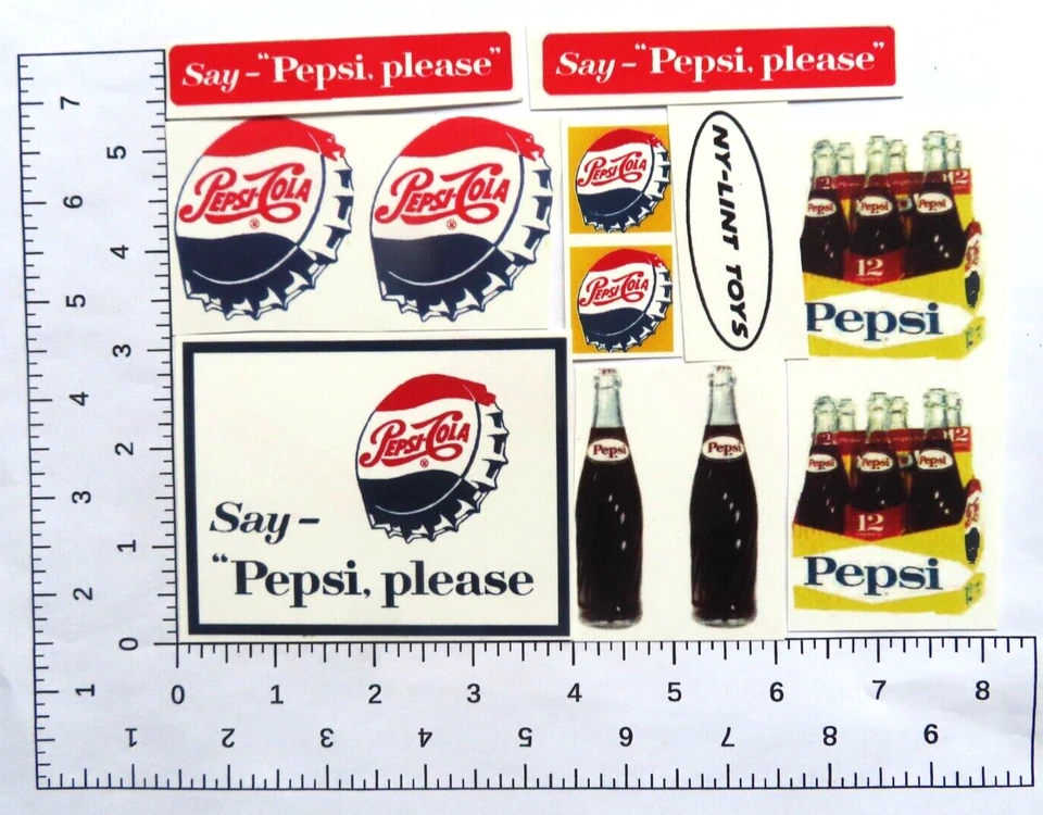 Juego de calcomanías de tobogán acuático para camión Nylint Pepsi con seguimiento Foto 1 de 1