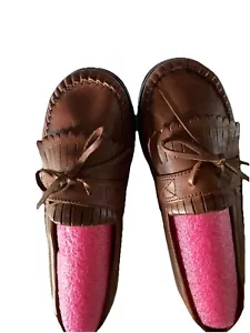 Dr Scholls Leather Womans Sz 8 Wide Loafers Great Shape - Picture 1 of 5