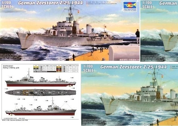 Trumpeter 1/700 Zerstörer Z-25 1944 #05787  #5787  📌Listed in USA📌 - Image 1 of 1