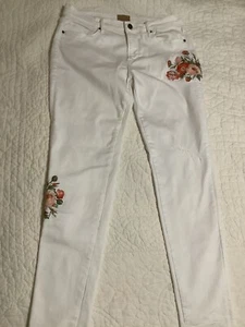 Driftwood Damen Größe 28 Jeans gerade bestickt Anthropologie weiß 30x29 - Bild 1 von 12