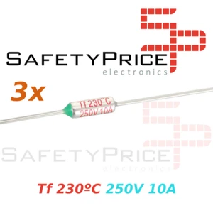 3x THERMAL FUSE FUSIBLE TERMICO TF 230C 250V 10A 230ºC RY-230 - Imagen 1 de 1