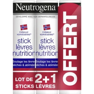 NEUTROGENA Trio, Lips Stick 2 + 1 Free ,3 x 4,8 g - Picture 1 of 2