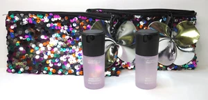 MAC GIFT SET SEQUIN MAKEUP BAG & PREP+ PRIME FIX+ LAVANDER *LOT OF 2* - Picture 1 of 2