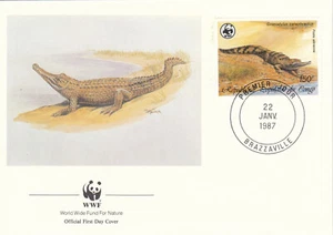 Crocodile WWF Congo FDC #2 1987 (141266) - Picture 1 of 1