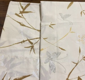 Springmaid Wondercale Pair Vintage Standard Pillow Cases Bamboo Butterflies - Picture 1 of 4