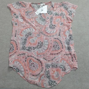 Joie Ederra Top XS Pink Silk Floral Paisley NEW - Picture 1 of 6