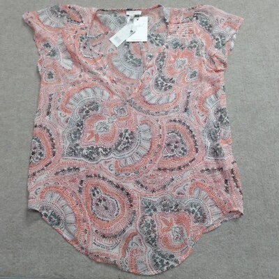 Joie Ederra Top XS Pink Silk Floral Paisley NEW - Image 1 of 4