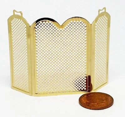 Dolls House Metal Fire Screen Living Room Fireplace 1:12 Scale Accessory tumdee - Image 1 of 4