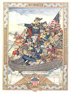 ARTHUR SZYK 1945 GEORGE WASHINGTON ARTWORK FEATURE VALLEY FORGE & DELAWARE RIVER - Picture 1 of 2