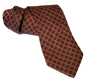 Brooks Mens Necktie Basic Pure Silk , Red Block Tie Length 59" Width 4.5" - Picture 1 of 4