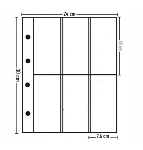 A4 Pages for medal album - Type 6 - for six medals or banknotes x 10 sleeves - Picture 1 of 4
