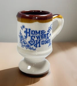 HOME SWEET HOME Mini Stoneware Toothpick Holder Shot Glass Mug Decor Vtg - Picture 1 of 5