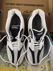 BNIB APEX X521 MENS RUNNER ORTHO SHOES SNEAKERS WHITE GRAY LACE UP SZ 11.5 WIDE - Picture 1 of 24
