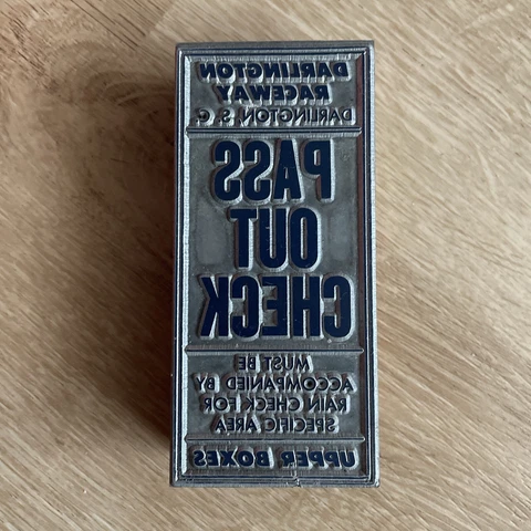 Vintage Darlington Raceway Upper Boxes Check Out Pass Printer Press Blocks Cover
