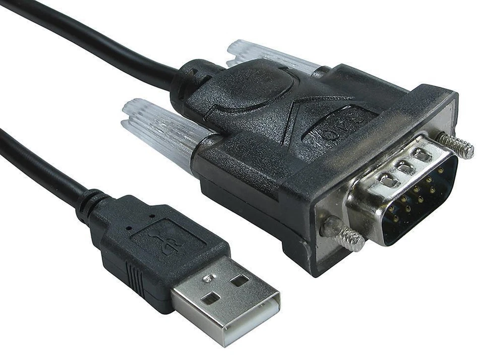 USB Male to 9 Way RS232 Male Serial Adaptor Cable, 1.2m - CDLSB-901A - Image 1 of 1