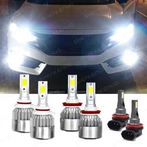 For Honda Civic 2016-2020 6000K LED Headlight High Low Beam Fog Light Bulbs 6pc - Imagen 1 de 12
