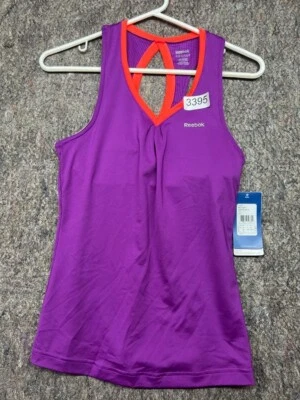 Camiseta sin mangas Reebok para mujer Play Dry púrpura naranja pulóver sin mangas talla XS nueva con etiquetas Foto 1 de 4