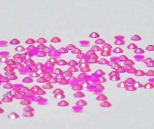 Jelly PINK AB SS20/~5mm NON HOTFIX Rhinestones zum Kleben Irisierend RESIN - Picture 1 of 21