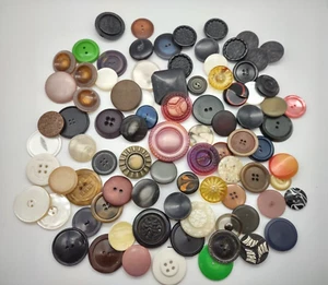 Vintage Lot of Mixed Large Sew Through Buttons Crafts ~ 17mm to 43mm #77 - Picture 1 of 2