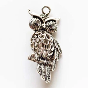 Nuovo 1pz Ciondolo Gufo 3D per Collana Vintage Donna Festa Vacanze Gioielli - Foto 1 di 4