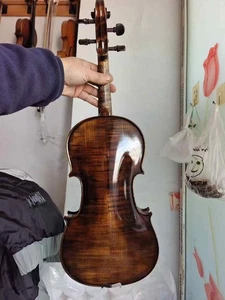 4/4 violin Stradi model flamed maple back spruce top hand carved N13 - Picture 1 of 10
