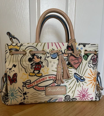 Bolsa tote Disney Dooney & Bourke 2010 Mickey Minnie borla nova com etiquetas - Imagem 1 de 4