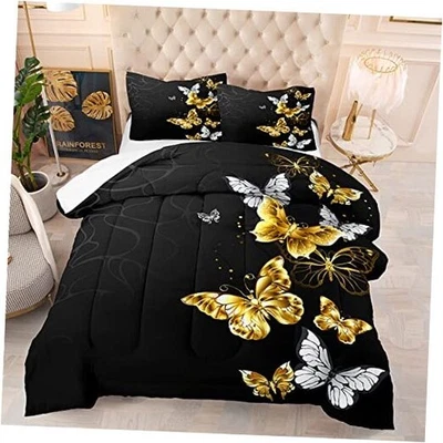  Комплект постельного белья бабочка размер для девочек мальчиков женщин, черный полный бабочка 5019 - Изображение 1 из 4