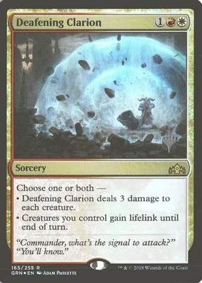 MTG Deafening Clarion (165) *Foil* Promo Stamp Guilds of Ravnica MT/NM Free Ship - Image 1 of 2