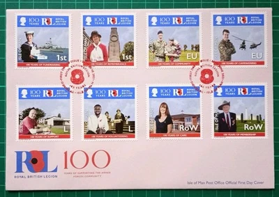Isle of Man 2021 100 Years of Royal British Legion RBL FDC - Image 1 of 2