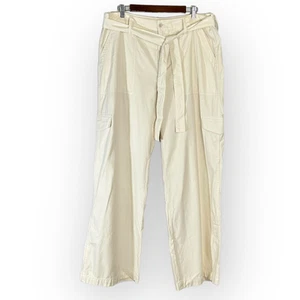 Madewell Griff Superwide Leg Cargo Pants Women's 33 Cream Belted NWT - Picture 1 of 10