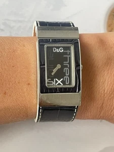 Dolce & Gabanna Watch Black Leather Animal Print Three Nine Six Rectangular 220 - Picture 1 of 10