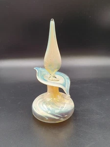 Tom Young Amber And Opalescent Glass Jack In The Pulpit Perfume Bottle & Stopper - Picture 1 of 15