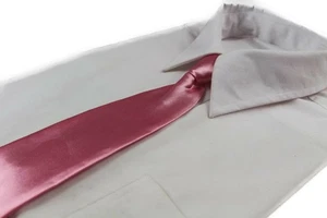 Pink Tie Boys Kids Baby Toddler School Ties Formal Wedding Boys Pink Tie - Picture 1 of 2