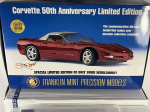 CORVETTE 2003 FRANKLIN MINT RED NEW IN BOX SOFT TOP 50TH ANNIVERSARY LE USA NICE - Picture 1 of 14