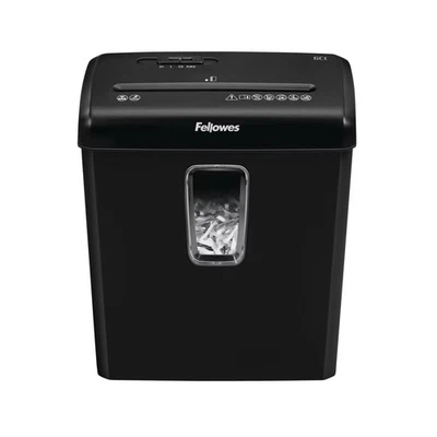 Fellowes Powershred 6-Sheet Cross-Cut Paper Shredder - Black