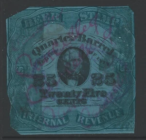 Estampilla de cerveza Bigjake: REA-39f, 25 centavos - serie de 1878 - Imagen 1 de 2
