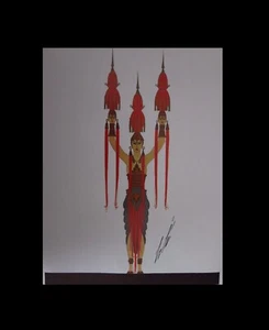 ERTE Treasures of Indochina 1922 Theatrical Costume 12x9" Pub 1979 Art Print - Picture 1 of 4