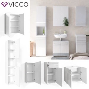 Badmöbelset Spiegelschrank Unterschrank Hochschrank Medi Freddy Weiß Vicco - Bild 1 von 87