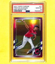 2021 Topps Chrome #21 Triston McKenzie Pink Refractor Rookie Card PSA 10 Indians