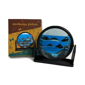 3D Sandscape Art Moving Sand Frame Flowing Sand Picture Blue 9x9.5" NEW/Open box - Picture 1 of 19