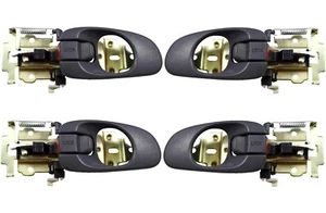 fits Kia Sephia Spectra Inner Inside Interior Door Handle Gray Left Right Pair - Picture 1 of 2