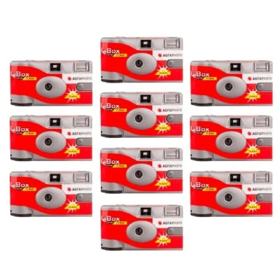 Agfa LeBox Single Use Disposable Camera with Flash 27 exposures - Pack of 10 - Image 1 of 4