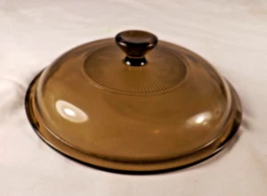 One Amber 7 1/4" OD Lid V-1.5-C Replacement for Pyrex Vision Corning Ware - Picture 1 of 3