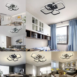 LED Ceiling Lights Cool White/Dimmable Square 4/6/8 Heads Chandelier LED Lamp - Picture 1 of 51