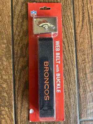 Denver Broncos 55 pulgadas ajustable resistente cinturón web con hebilla con licencia NFL Foto 1 de 2