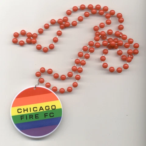 Chicago Fire FC Rainbow Pride Medallion Bead Necklace Cover