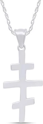 Collar Colgante Cruz Ortodoxa Rusa 18" Plata de Ley 925 Foto 1 de 4