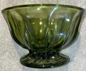 Ciotola vintage con piedini in vetro verde Indiana - Foto 1 di 10