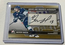 2013-14 ITG Heroes and Prospects MATHEW BARZAL #A-MB Autograph
